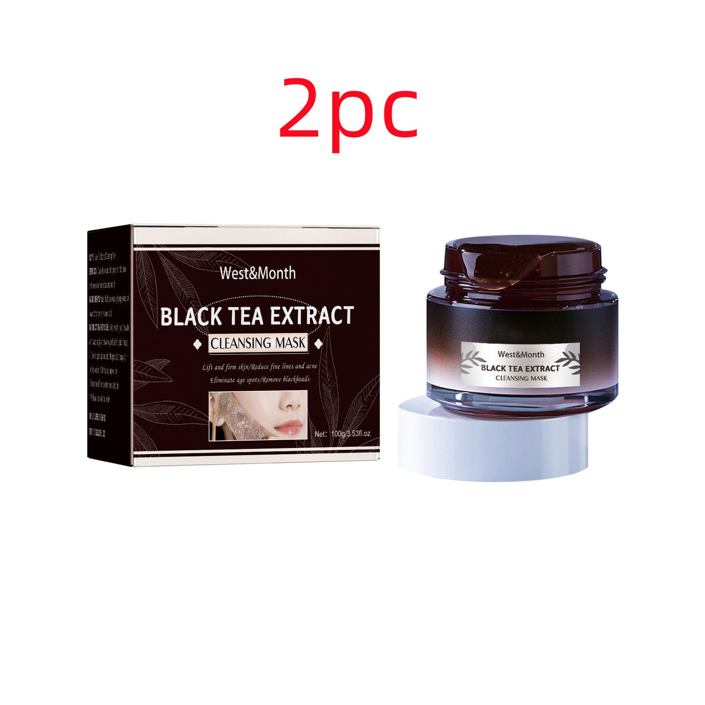 Black Tea Facial Mask - Deep Pore Cleansing & Hydrating Face Mask with Ginseng & Honey