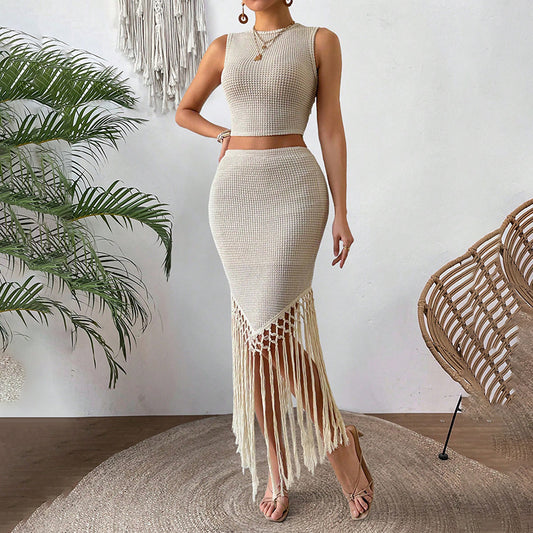 Women's 2-Piece Skirt Set - Crop Top & Bodycon Skirt