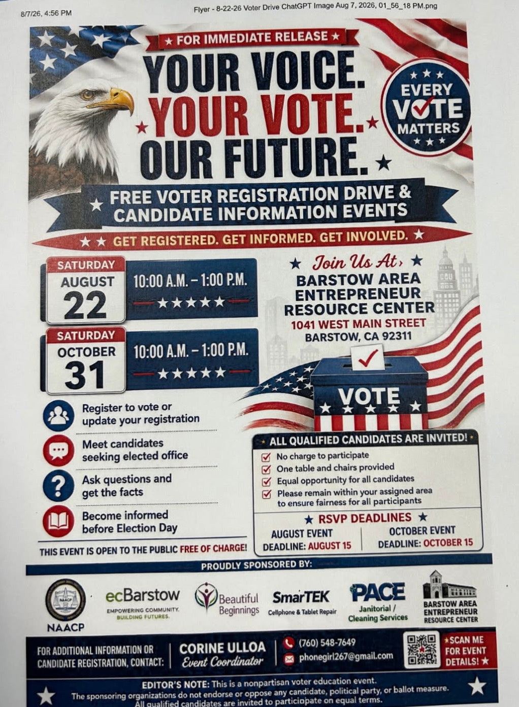 Barstow Ca Free Voter Registration