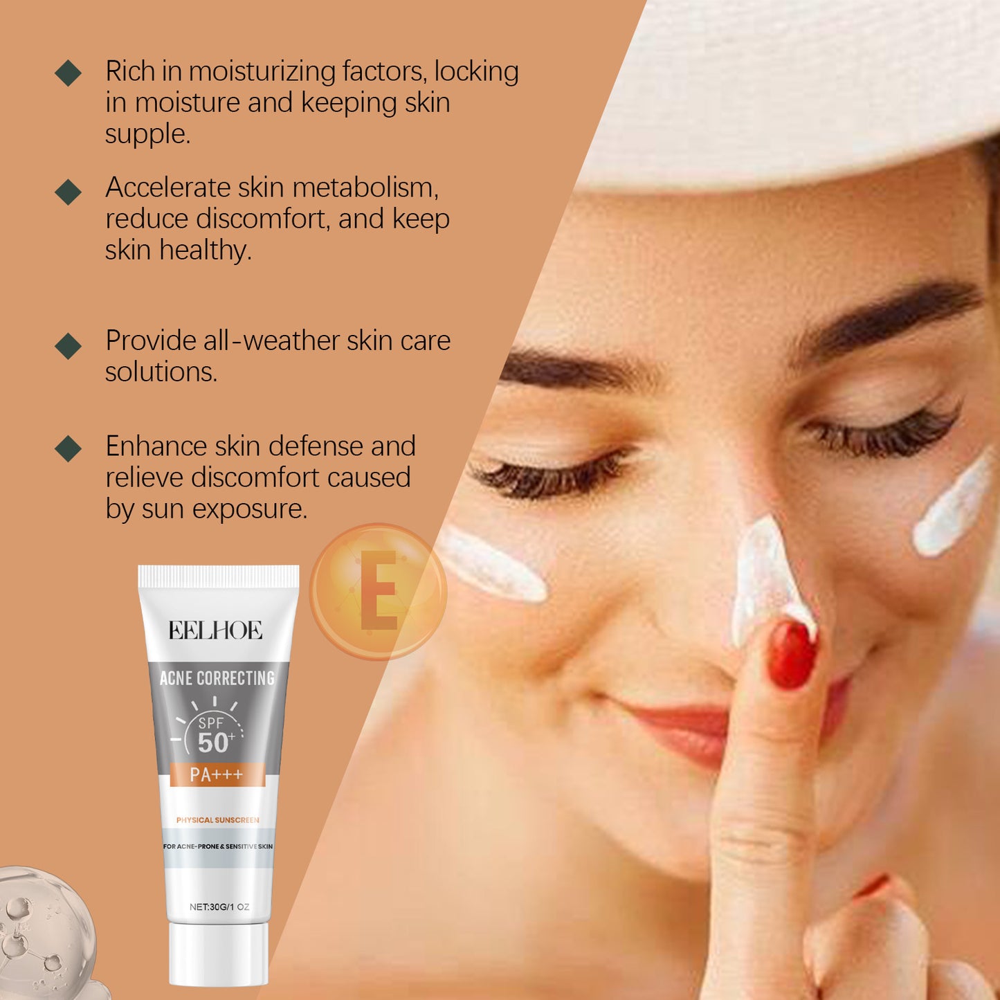 Physical Sunscreen - Hydrating Facial Sunblock with Moisturizing Formula