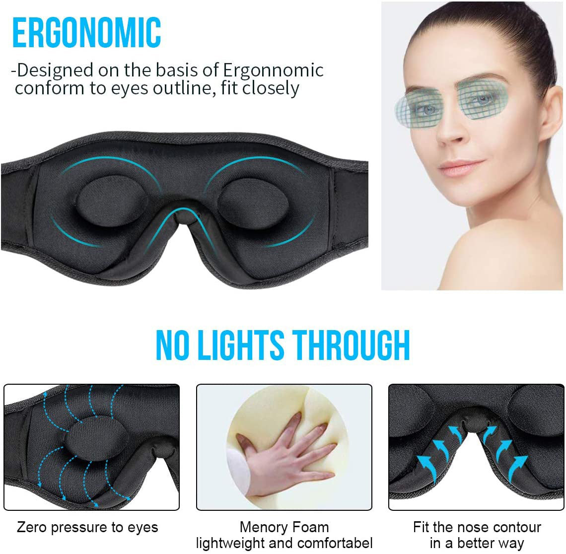 Wireless Bluetooth Sleep Eye Mask - Music & Blackout