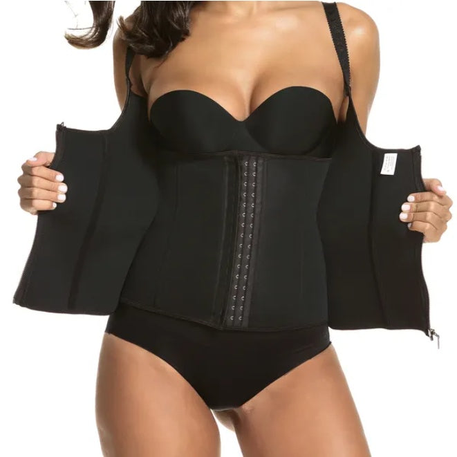 Zippered Waist Trainer Corset - Body Shaper & Back Support
