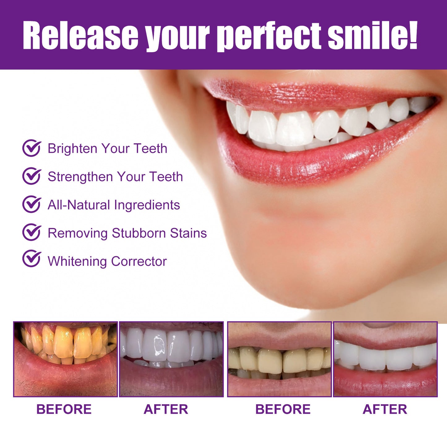 Purple Whitening Toothpaste - Stain Removal & Gum Care