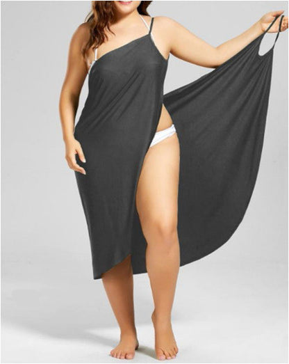 Plus Size Suspenders Beach Skirt
