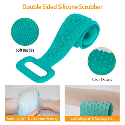 Silicone Back Scrubber Belt - Exfoliating Shower Brush