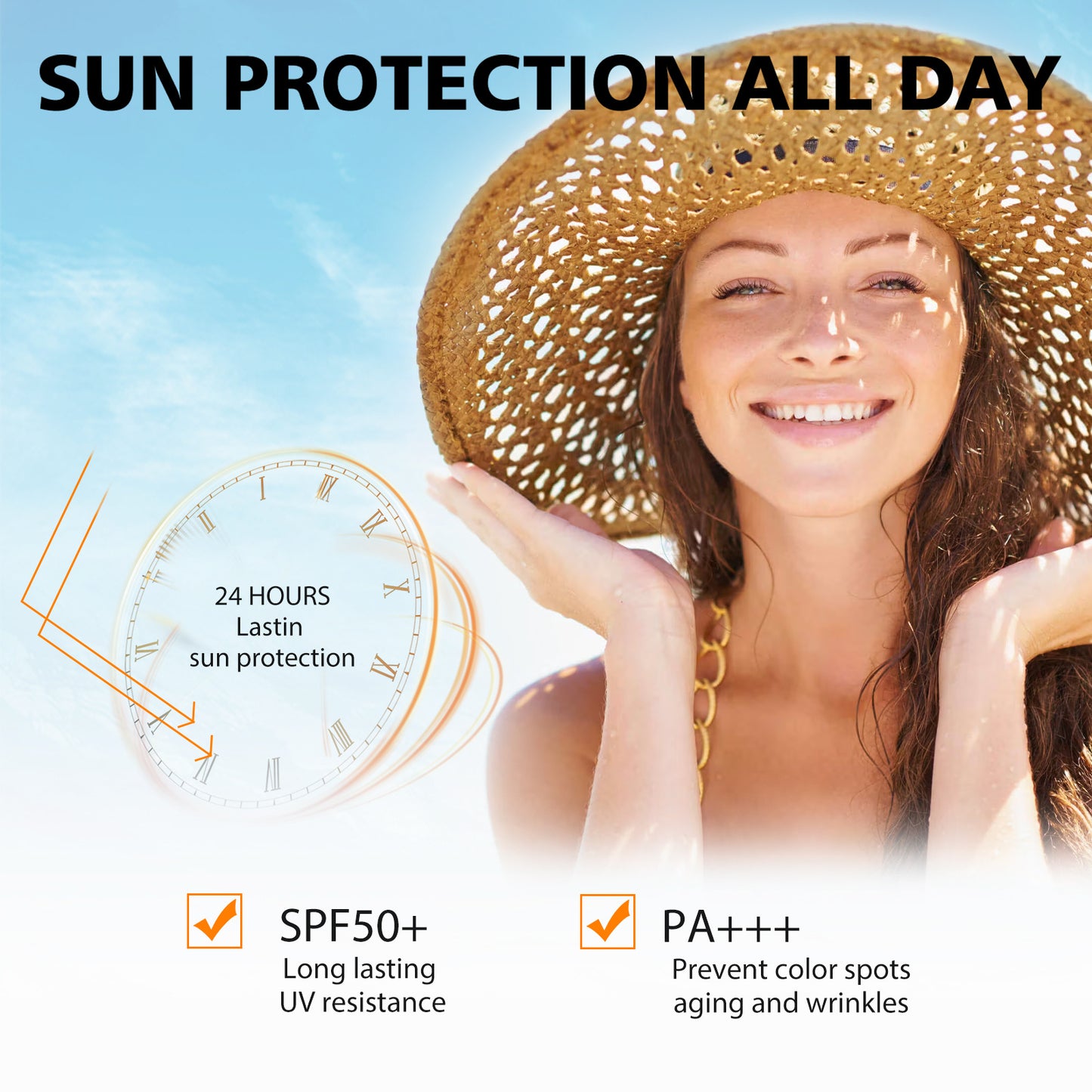 SPF 50 Sunscreen Stick - Portable UV Protection with Collagen & Hyaluronic Acid