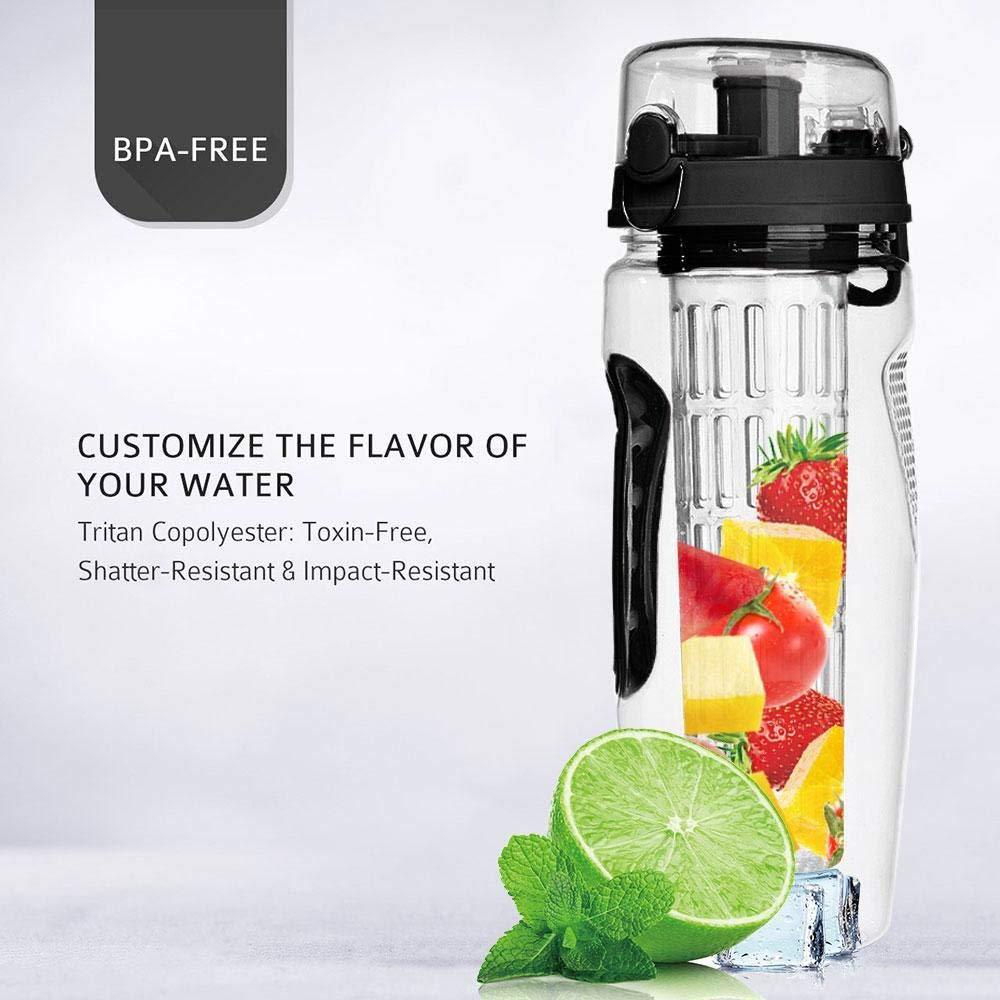 32oz Fruit Infuser Water Bottle - BPA Free Sports Bottle.