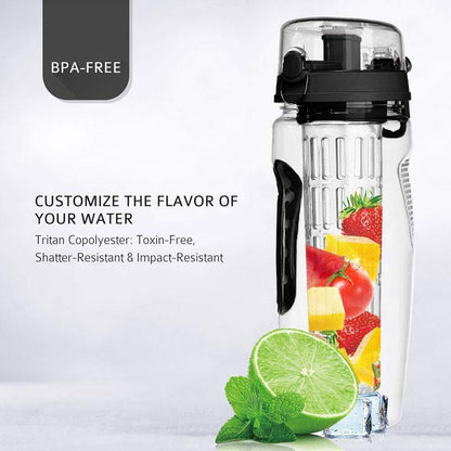 32oz Fruit Infuser Water Bottle - BPA Free Sports Bottle.