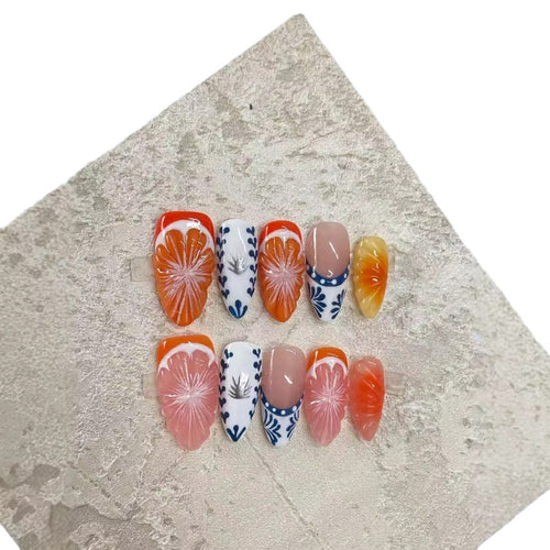 3D Grapefruit Press-On Nails