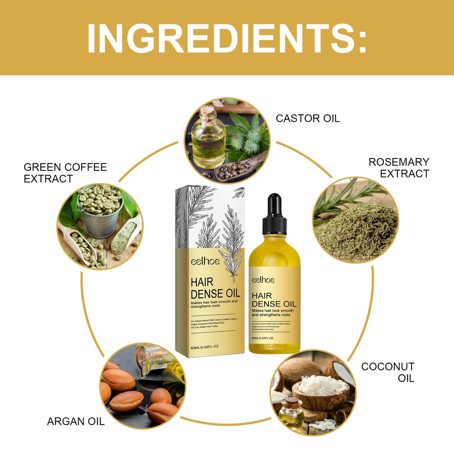 Rosemary Hair Treatment Oil - Scalp Cleansing & Repair for Dry Frizzy Hair