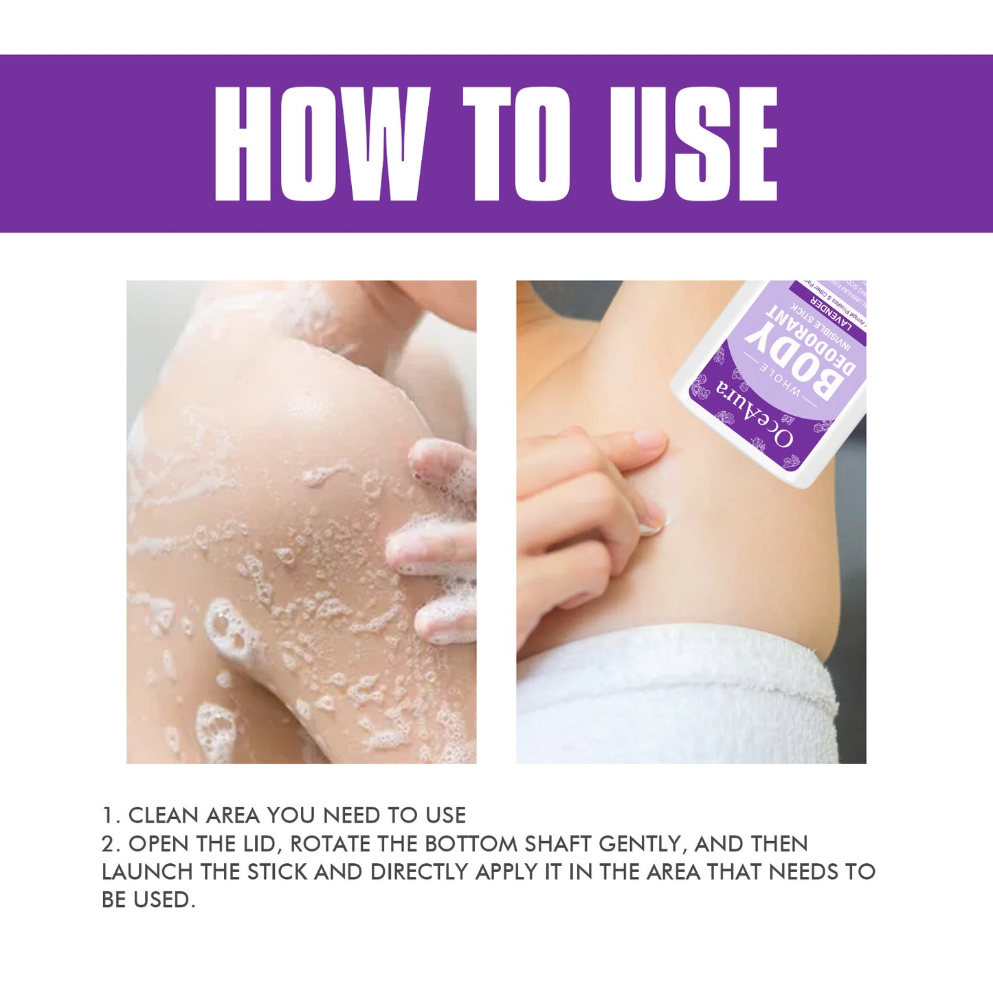 Lavender Body Deodorant Stick - Natural Antiperspirant