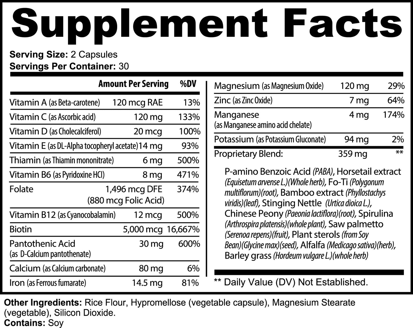 Hair, Skin & Nails Vitamins - Beauty Supplement