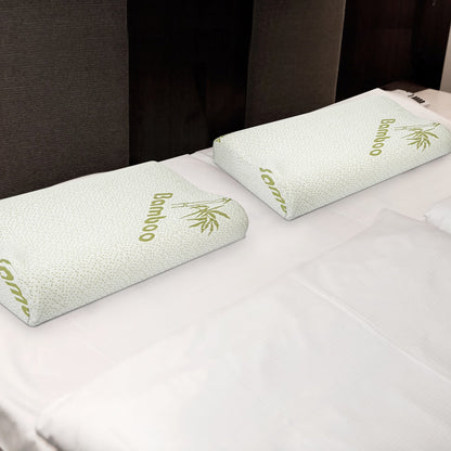 Bamboo Memory Foam Pillow - Cervical Neck Support (S-L)